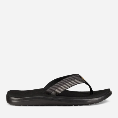 Teva Voya Men's Black / Grey Flip Flops CA48920 Canada Online